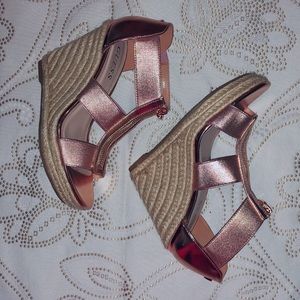 Guess rose gold wedges